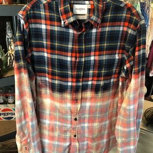 Hand bleached flannel shirt